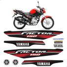 Adesivos Para Yamaha Factor 150 2017 Moto Vermelha + Logos