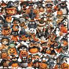 Adesivos PET À Prova d'Água De Animais Fantasiados De Halloween 50PCS Para Laptop, Capa De Telefone,