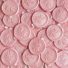 Adesivos Pilloze, 50 unidades, selo de cera rosa, ramo de oliveira, 3 cm