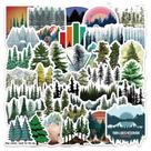 Adesivos Pine Tree Cartoon Forest Waterproof 60 unidades