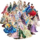 Adesivos Princess Gown, 30 peças de vinho holográfico PET para meninas