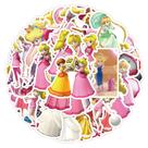 Adesivos Princess Peach Anime, vinil impermeável, 50 unidades