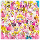 Adesivos Princess Peach's Toadstoois em vinil impermeável, 50 unidades