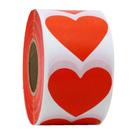Adesivos Remarkable Red Heart Shape de 2 polegadas e 500 etiquetas/rolo