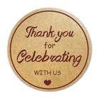 Adesivos Remarkable Thank You, 5 cm, redondos, Kraft, 500 unidades