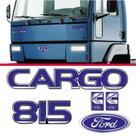 Adesivos Resinados Emblemas Ford Cargo 815 Completo Cummins Cor Azul