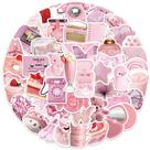 Adesivos rosa estéticos, 50 unidades para meninas, vinil impermeável