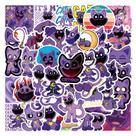 Adesivos roxos Catnaps, vinil impermeável, anime, 55 unidades