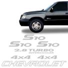 Adesivos S10 2.8 Turbo 4x4 E Faixa Traseira Chevrolet Prata