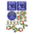 Adesivos Simbolo Autismo Lei 12.764 Identificacao Veicular para Carro Moto Vidro Parabrisa Kit