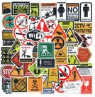 Adesivos, sinais de aviso, grafite à prova d'água, 53 unidades