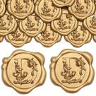 Adesivos SWANGSA Wax Seal, letra D, 50 unidades de ouro antigo, 3 cm