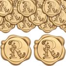 Adesivos SWANGSA Wax Seal Letter R 50 unidades de ouro antigo