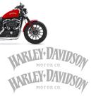 Adesivos Tanque Moto Harley Davidson Motor Co Emblema Prata