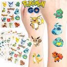 Adesivos Temporários De Tatuagem Pokémon Pikachu Para Crianças, 3 Peças, Desenhos Animados