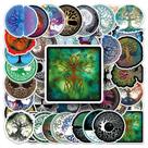 Adesivos Tree of Life, 50 unidades, totem colorido e inspirados na natureza