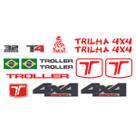 Adesivos Troller T4 2015/2019 4x4 Trilha Emblemas Vermelho