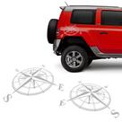 Adesivos Troller T4 2015/2022 Rosa Dos Ventos Faixa Prata