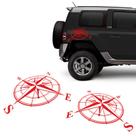 Adesivos Troller T4 2015/2022 Rosa Dos Ventos Faixa Vermelho