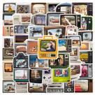 Adesivos: TV retrô, computador, vinil, grafite à prova d'água x50 Adesivos: TV retrô, computador, vinil, grafite à prova d'água x50