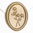 Adesivos UNIQOOO Wax Seal 3D Flower Oval Light Gold 50 unidades