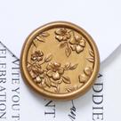 Adesivos UNIQOOO Wax Seal, 50 unidades de begônia 3D, 3 cm de ouro