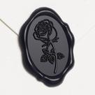 Adesivos UNIQOOO Wax Seal, rosa oval, pretos, 50 unidades, 3,3 x 2,3 cm