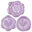 Adesivos Uwilowe Wax Seal, 60 peças, lilás, 3 designs, 3 cm