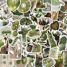 Adesivos, verde-oliva, estilo coreano, decalques de vinil, 62 unidades