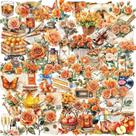 Adesivos Vintage Orange Aesthetic, 50 peças, decalques de vinil PET