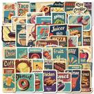 Adesivos vintage retrô 50 peças de vinil impermeável de 3 a 6 cm Adesivos vintage retrô 50 peças de vinil impermeável de 3 a 6 cm