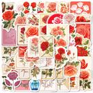 Adesivos vintage, rosa romântica, rosa vermelha, estética, 50 unidades Adesivos vintage, rosa romântica, rosa vermelha, estética, 50 unidades