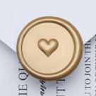 Adesivos Wax Seal UNIQOOO 3D Heart Wedding 50 unidades em ouro claro