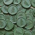 Adesivos Wax Seal UNIQOOO Rosemary Wedding, 100 unidades, verde oliva