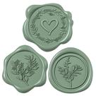 Adesivos Wax Seal Uwilowe Dark Sage Green 60 unidades de 30 mm