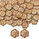 Adesivos Wax Seal Yoption Initial Alphabet B, pacote com 100 unidades douradas