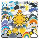 Adesivos Weather Cartoon Sun Cloud Rainbow x50