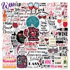 Adesivos Wines Quotes, vinil impermeável, anime, 50 unidades