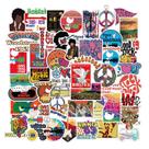 Adesivos Woodstocks Rocks Festivals, vinil impermeável, 50 unidades