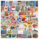 Adesivos World Famous Scenic Spots, vinil à prova d'água, 100 unidades