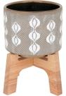 ADIN CACHEPÔ 19x17x17cm CERÂMICA CINZA COM SUPORTE ADIN CACHEPÔ 19x17x17cm CERÂMICA CINZA COM SUPORTE