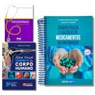 Adm. e Cálculos de Medicamentos + Atlas Visual Compacto + Dicionário de Termos de Saúde - Enfermagem