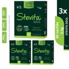 ADOÇANTE DIETÉTICO 100 NATURAL ZERO AÇÚCAR STEVIA SOUL Sachês 50 70mg kit com 3 unid