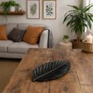 Adorno Centro De Mesa Linear Folha Decoração Luxo