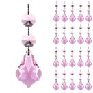 Adorno Colgante GOLDENHAITAI 20 piezas 38 mm Prismas de Cristal Hoja de Arce Rosa
