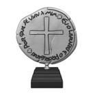 Adorno de Mesa Medalha das Duas Cruzes no Pedestal São Bento PV