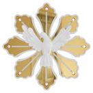 Adorno de Parede Divino Espírito Santo Madeira e Metal 23 Cm
