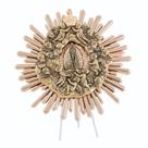 Adorno Glória de Nossa Senhora de Nazaré em metal Mesa ou Parede 16 cm AR314