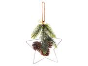 Adorno Natalino Pendente Porta Estrela Arranjo Folhas Pinhas Corrimão Lareira Metal Adorno Natalino Pendente Porta Estrela Arranjo Folhas Pinhas Corrimão Lareira Metal