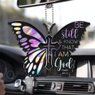Adorno Para Espejo Retrovisor Delantero De Auto Cruz De Jesús Con Mariposa Talataca